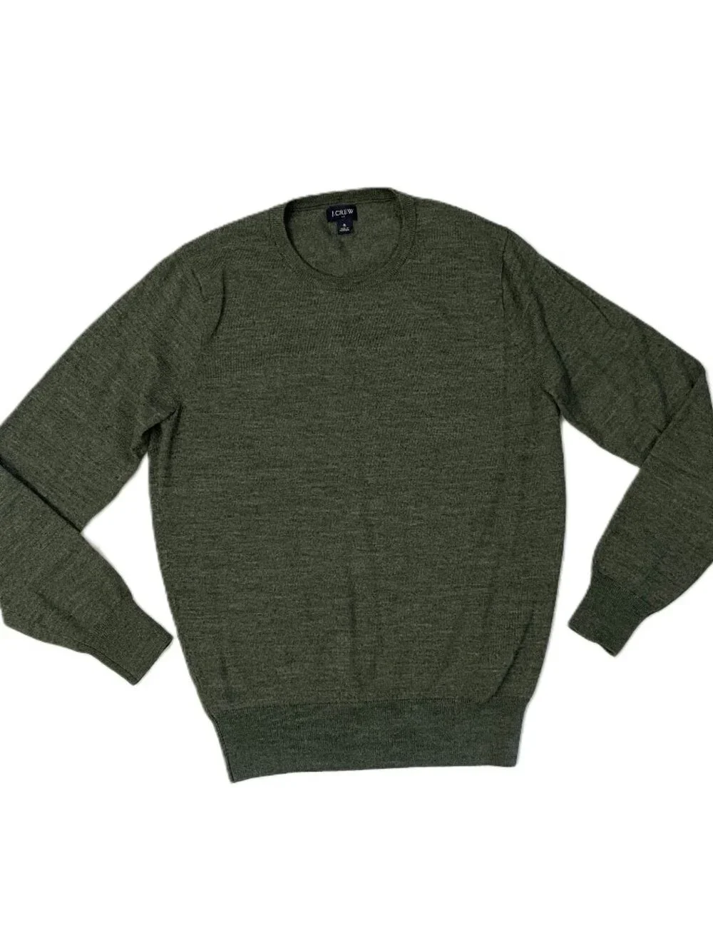J.Crew Sweater Mens Small Wool Blend Pullover Green Lightweight Breathable AP638